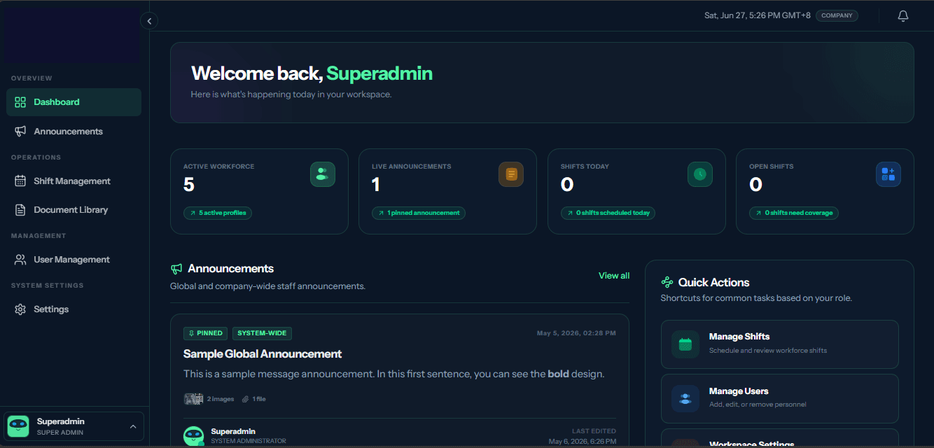 Workforce Operations Platform screenshot 1